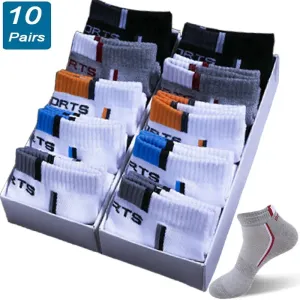 10 Pairs Men's Ankle Socks  Breathable Cotton Athletic & Casual Wear