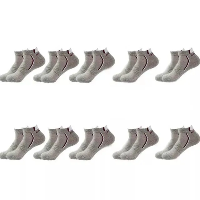 10 Pairs Men's Ankle Socks  Breathable Cotton Athletic & Casual Wear