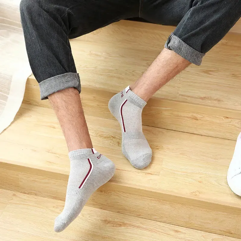 10 Pairs Men's Ankle Socks  Breathable Cotton Athletic & Casual Wear