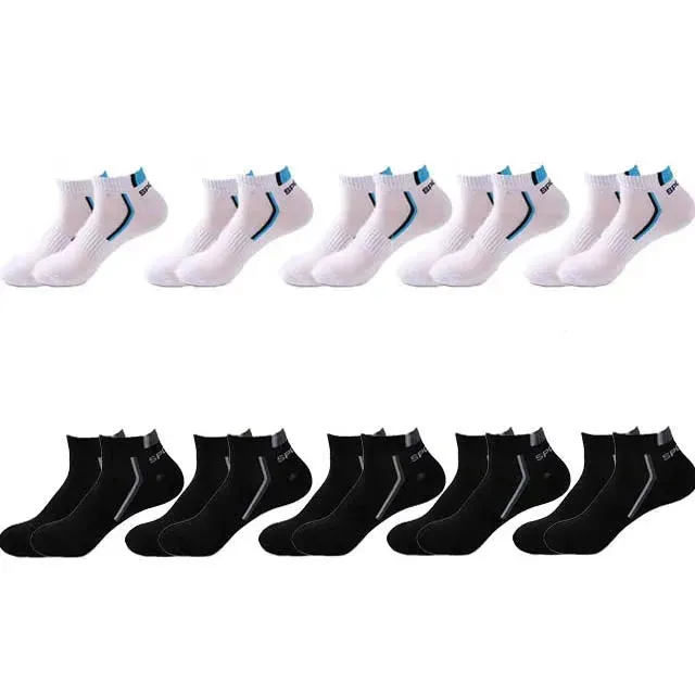 10 Pairs Men's Ankle Socks  Breathable Cotton Athletic & Casual Wear
