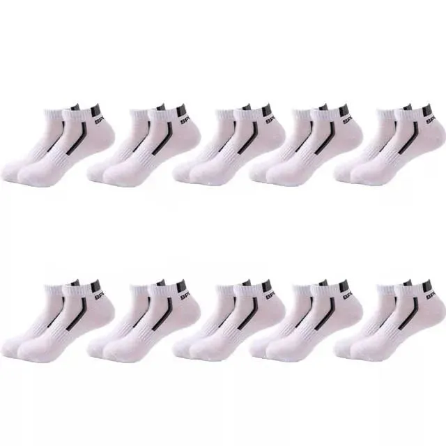 10 Pairs Men's Ankle Socks  Breathable Cotton Athletic & Casual Wear