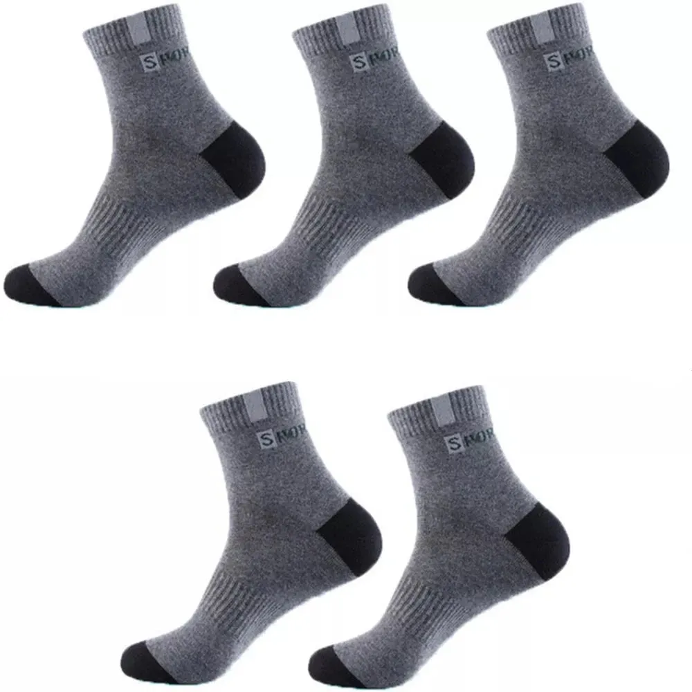 5 Pair Bamboo Fiber Autumn Winter Men Socks