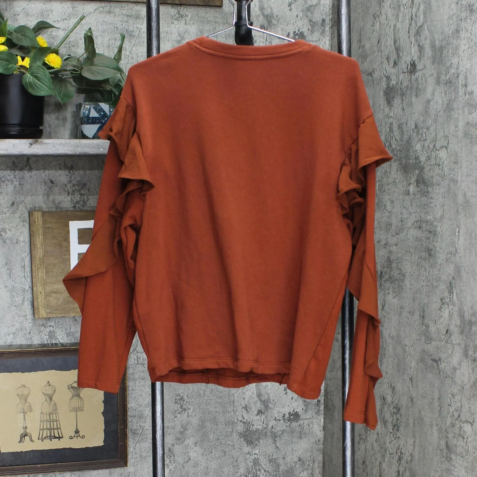 A New Day Women's Ruffle Sweatshirt L1MPK Brown L