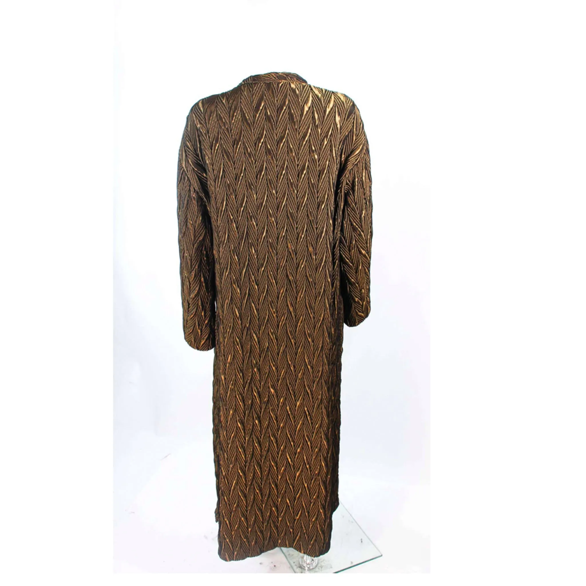 ARMANI Circa 1990s Bronze Olive Quilted Long Coat