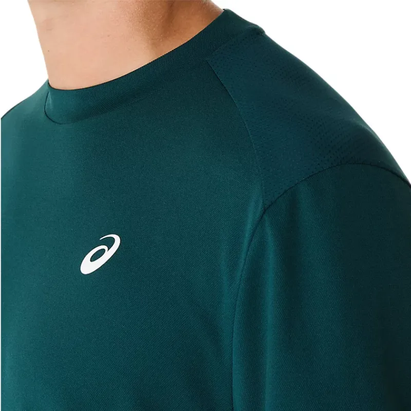 Asics Court Short Sleeve Mens Tennis Top - Saxon Green