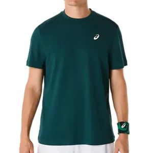 Asics Court Short Sleeve Mens Tennis Top - Saxon Green