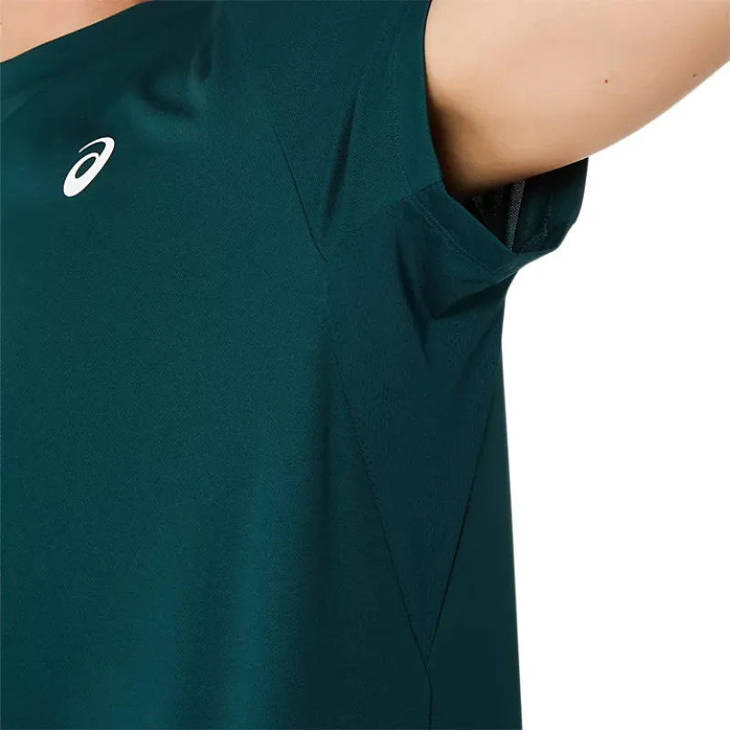 Asics Court Short Sleeve Mens Tennis Top - Saxon Green