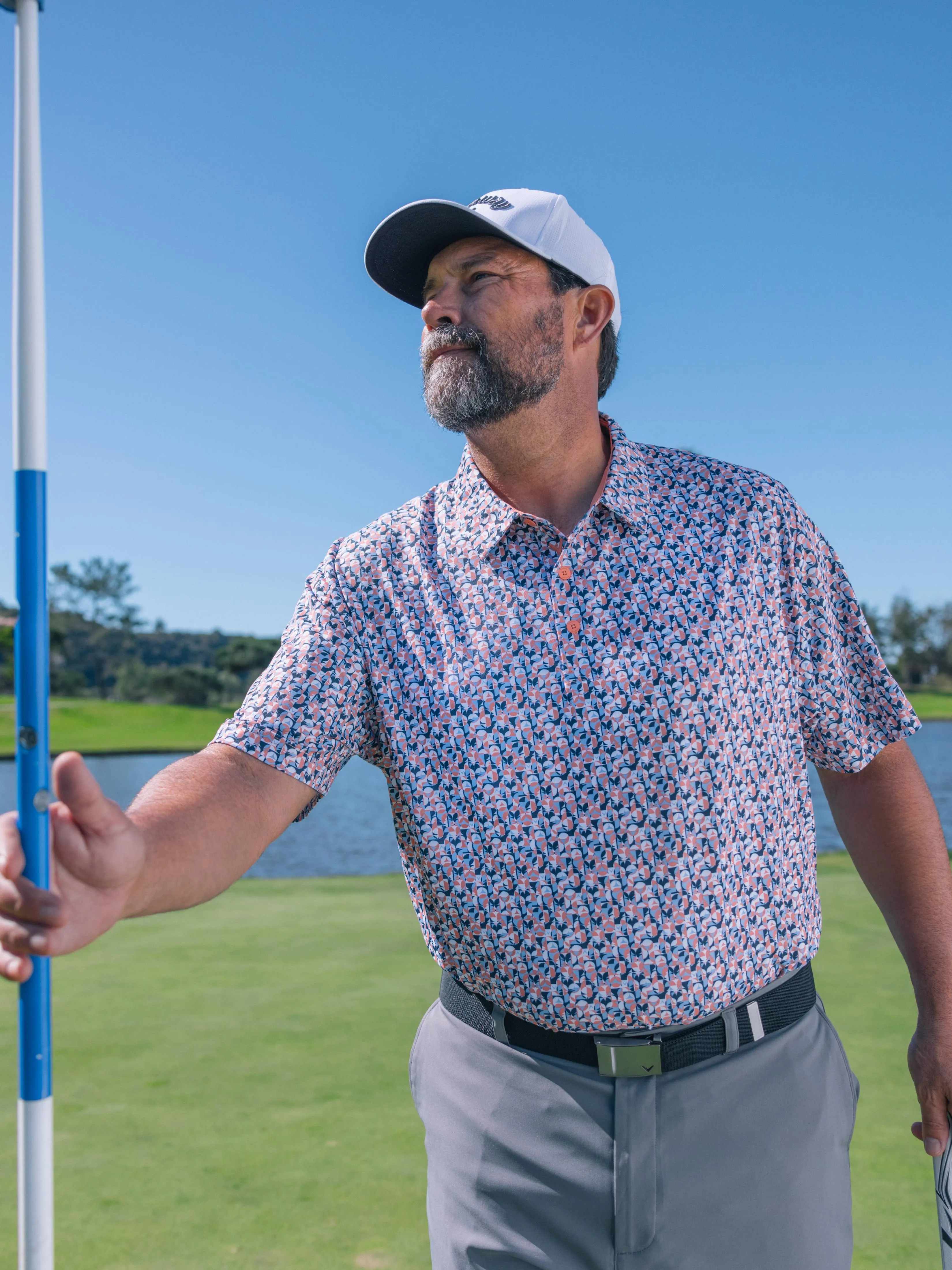 Big & Tall Abstract Golf Ball Print Golf Polo