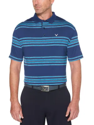 Big & Tall Cooling Regimental Space Dye Stripe Polo with Chevron