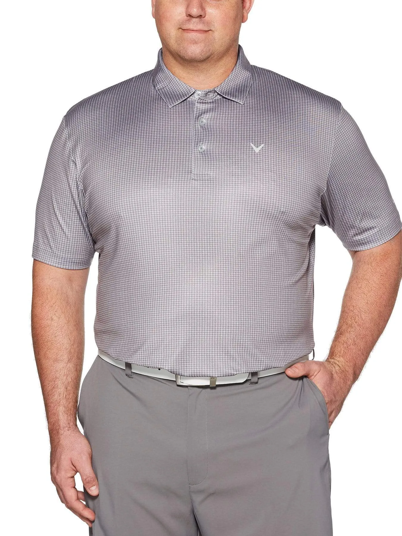 Big & Tall Houndstooth Printed Polo