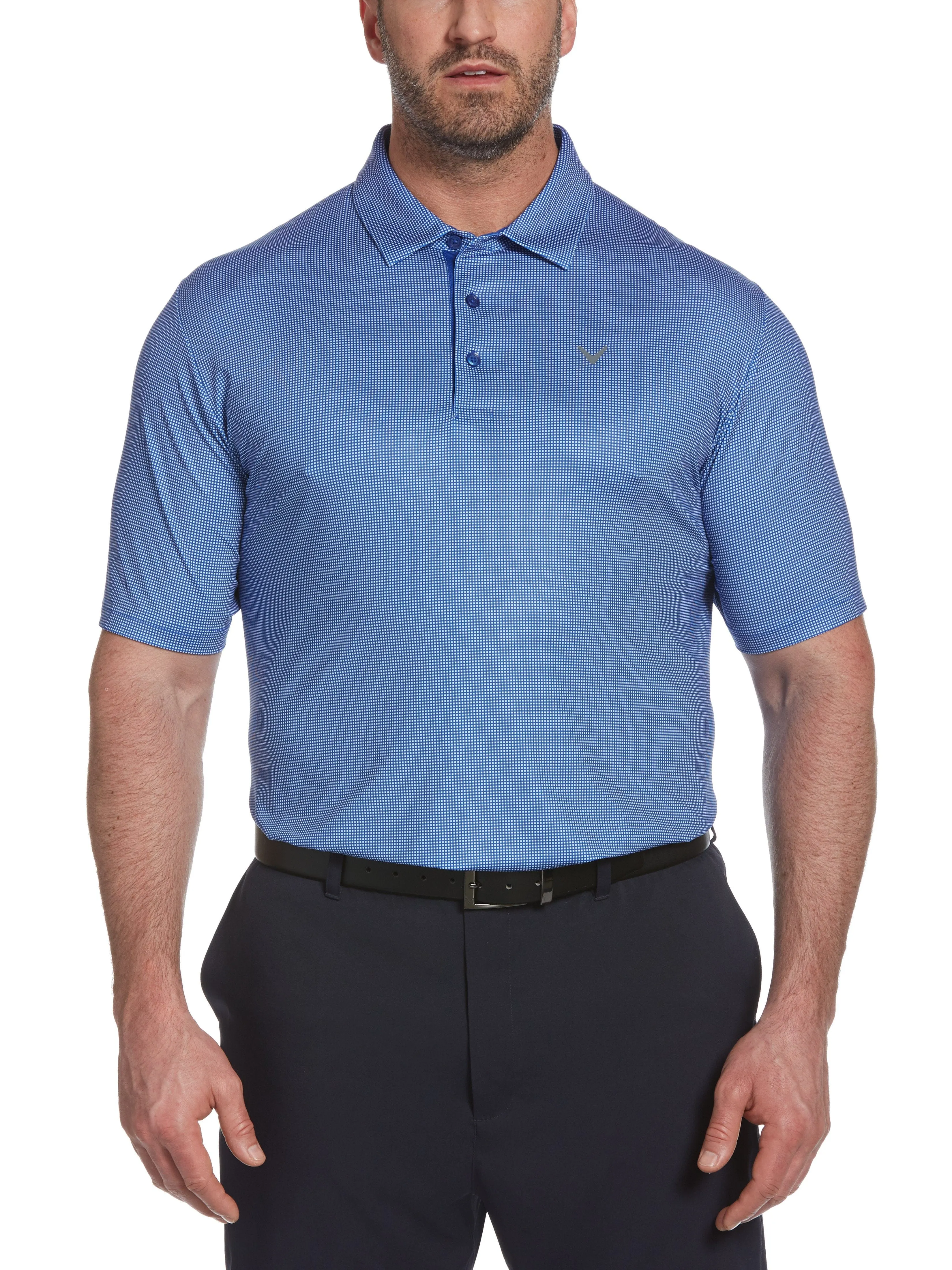 Big & Tall Printed Gingham Swing Tech™ Polo