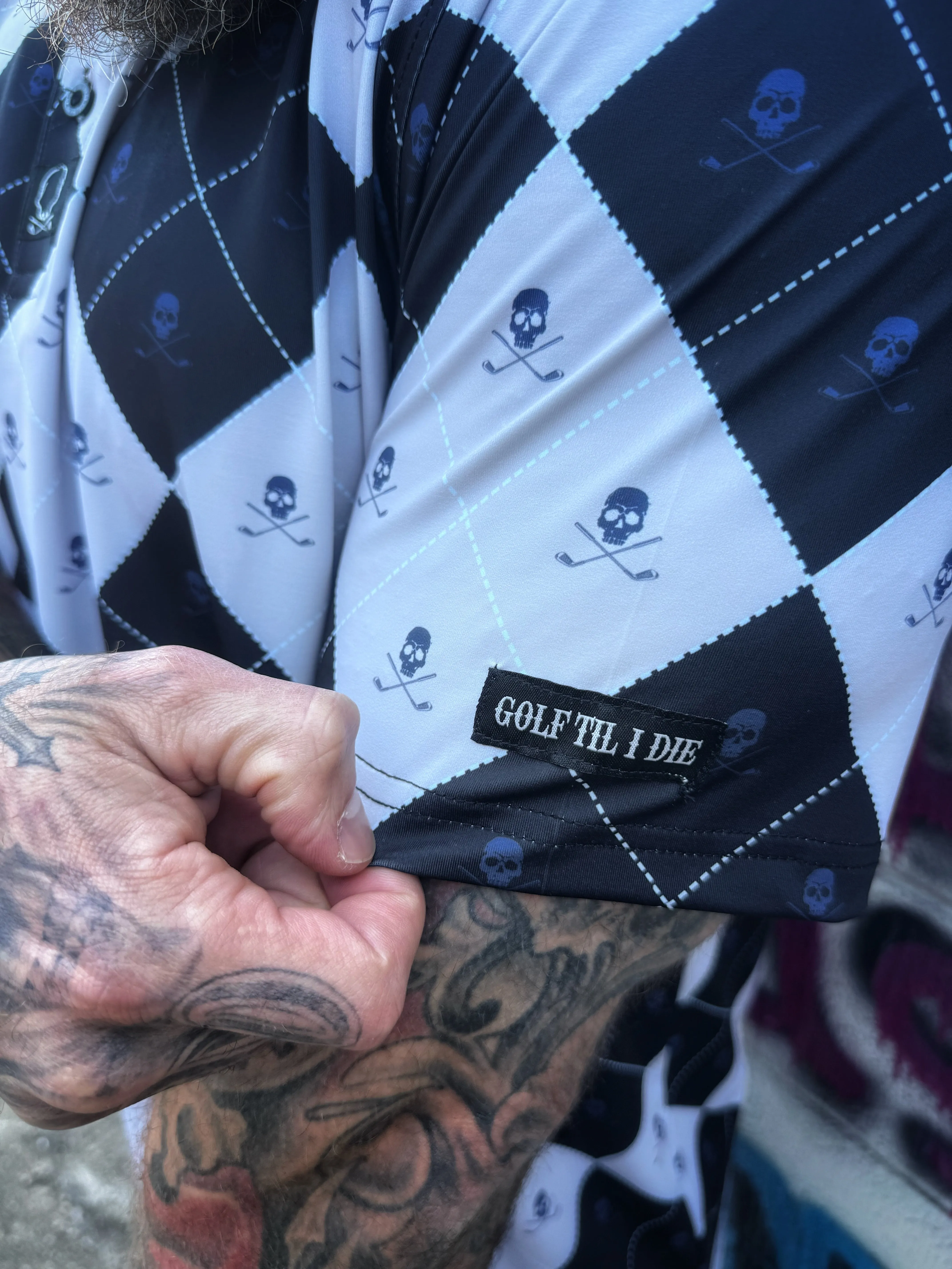 BLUE ICE SKULL GOLF POLO