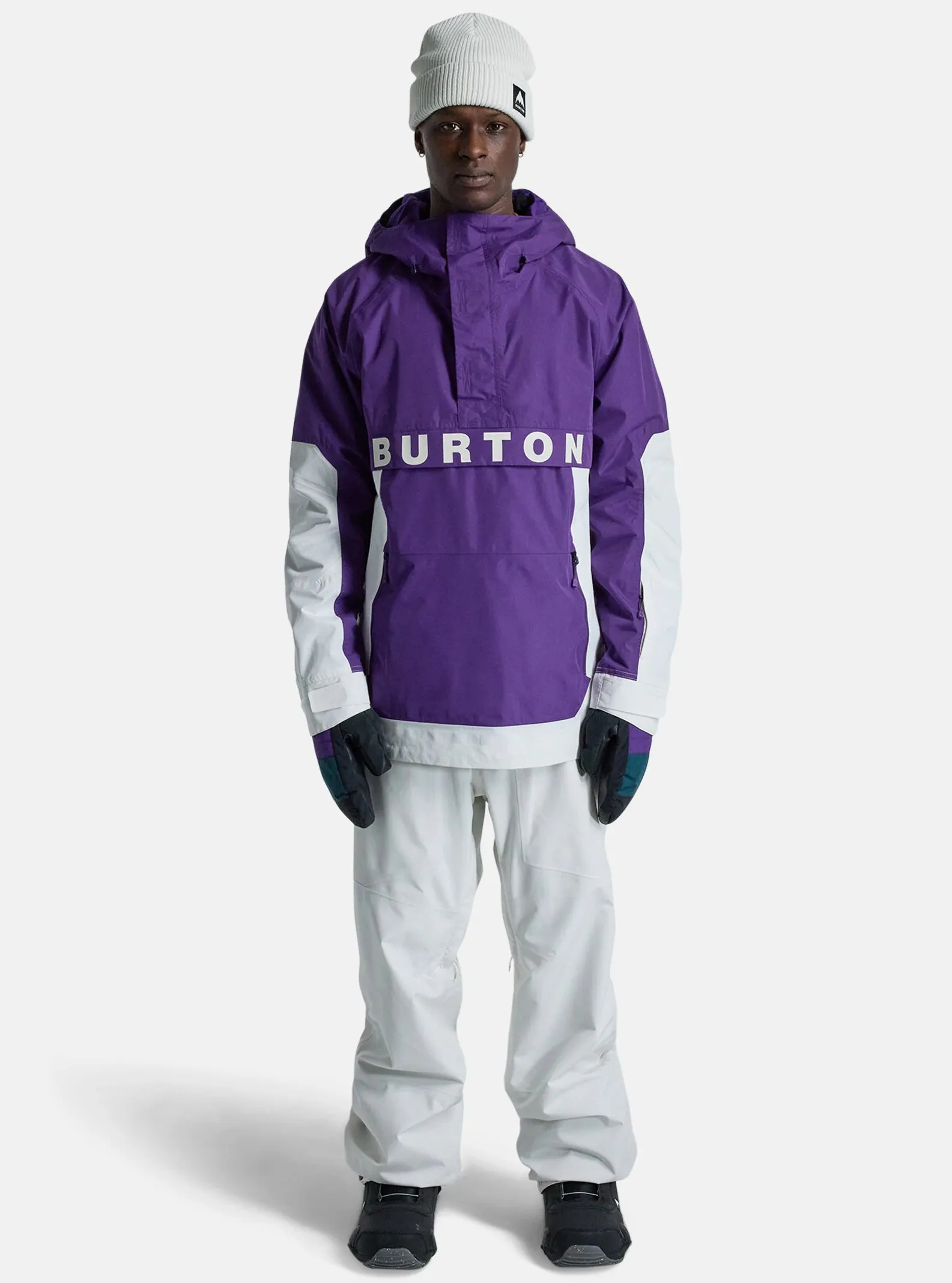 Burton Frostner Anorak Jacket Mens 2025 Imperial Purple / Stout White