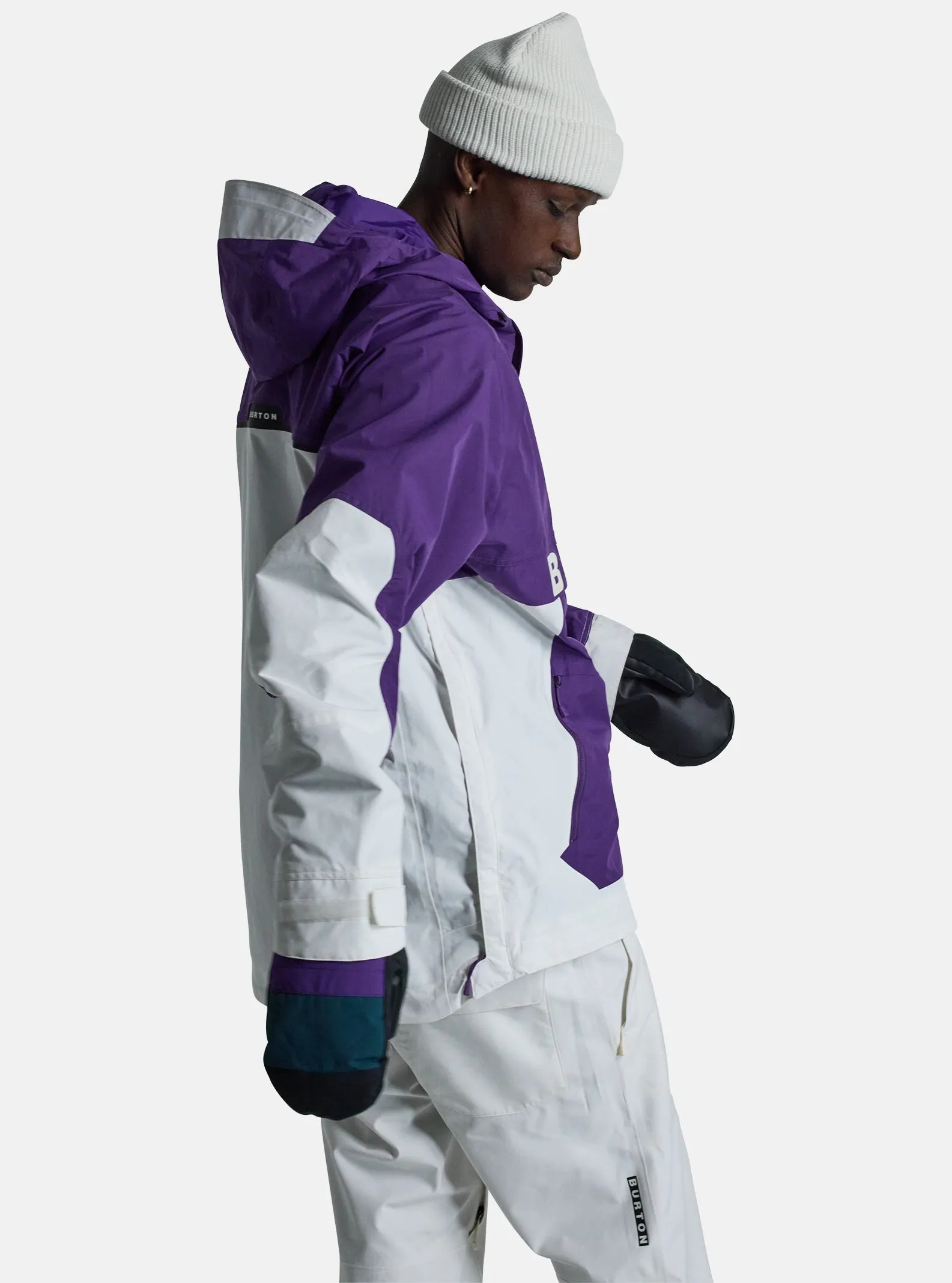 Burton Frostner Anorak Jacket Mens 2025 Imperial Purple / Stout White