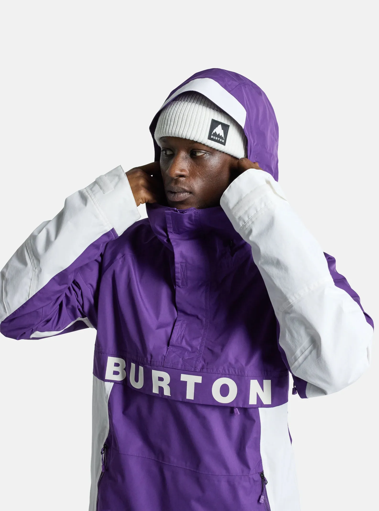 Burton Frostner Anorak Jacket Mens 2025 Imperial Purple / Stout White