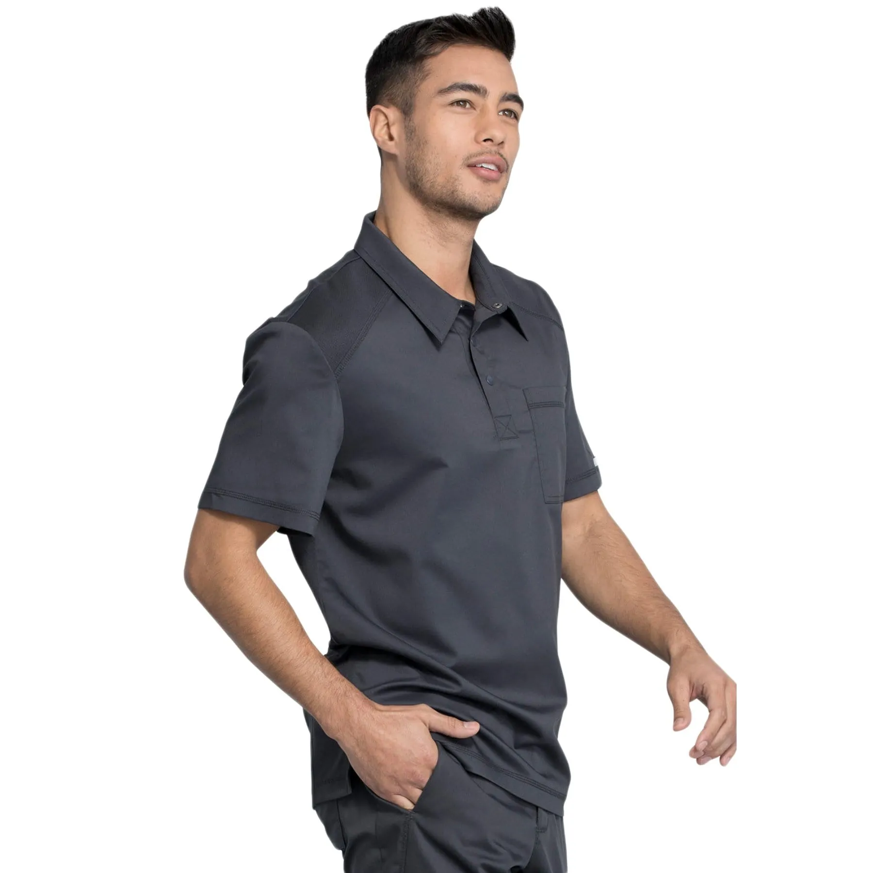 Cherokee Revolution WW615 Scrubs Top Men Pewter