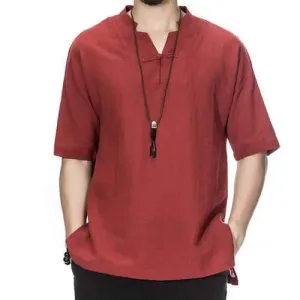 Chinese Style Cotton Linen Loose T Shirts