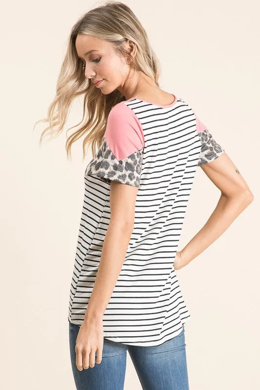 Cute and Wild Coral Leopard Print Top