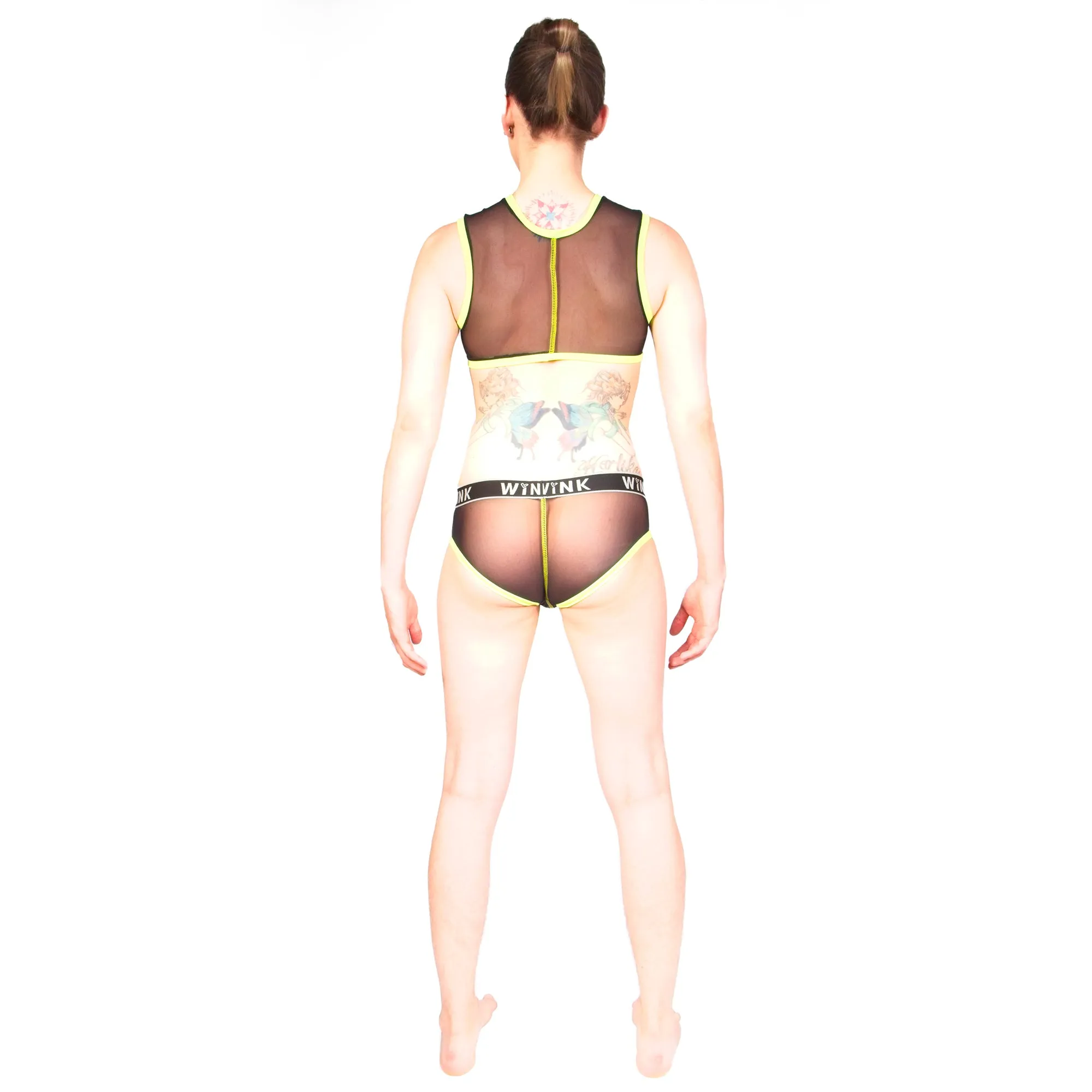Damian Top With Mesh - Black / Green