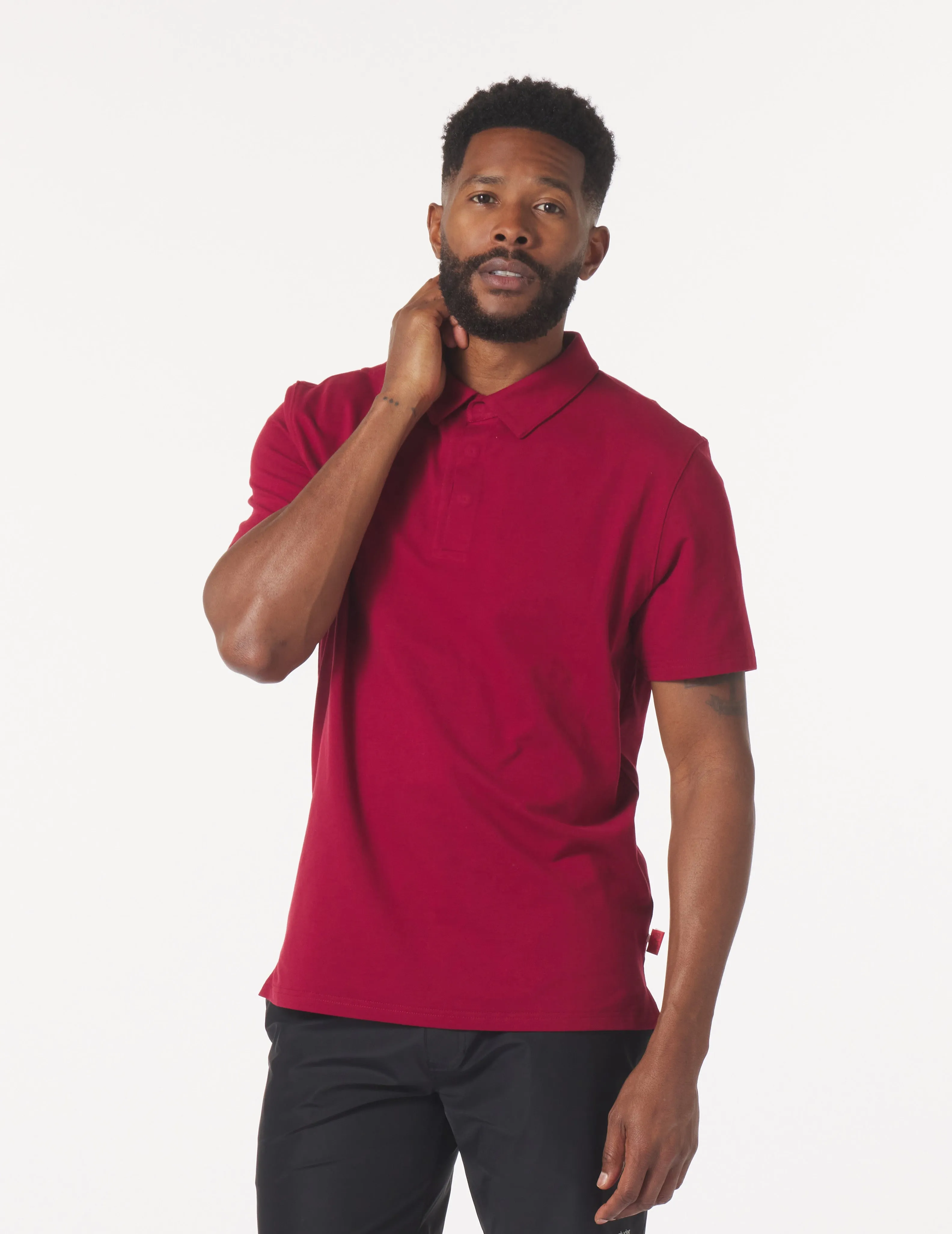 Eagle Pique Polo: Cardinal