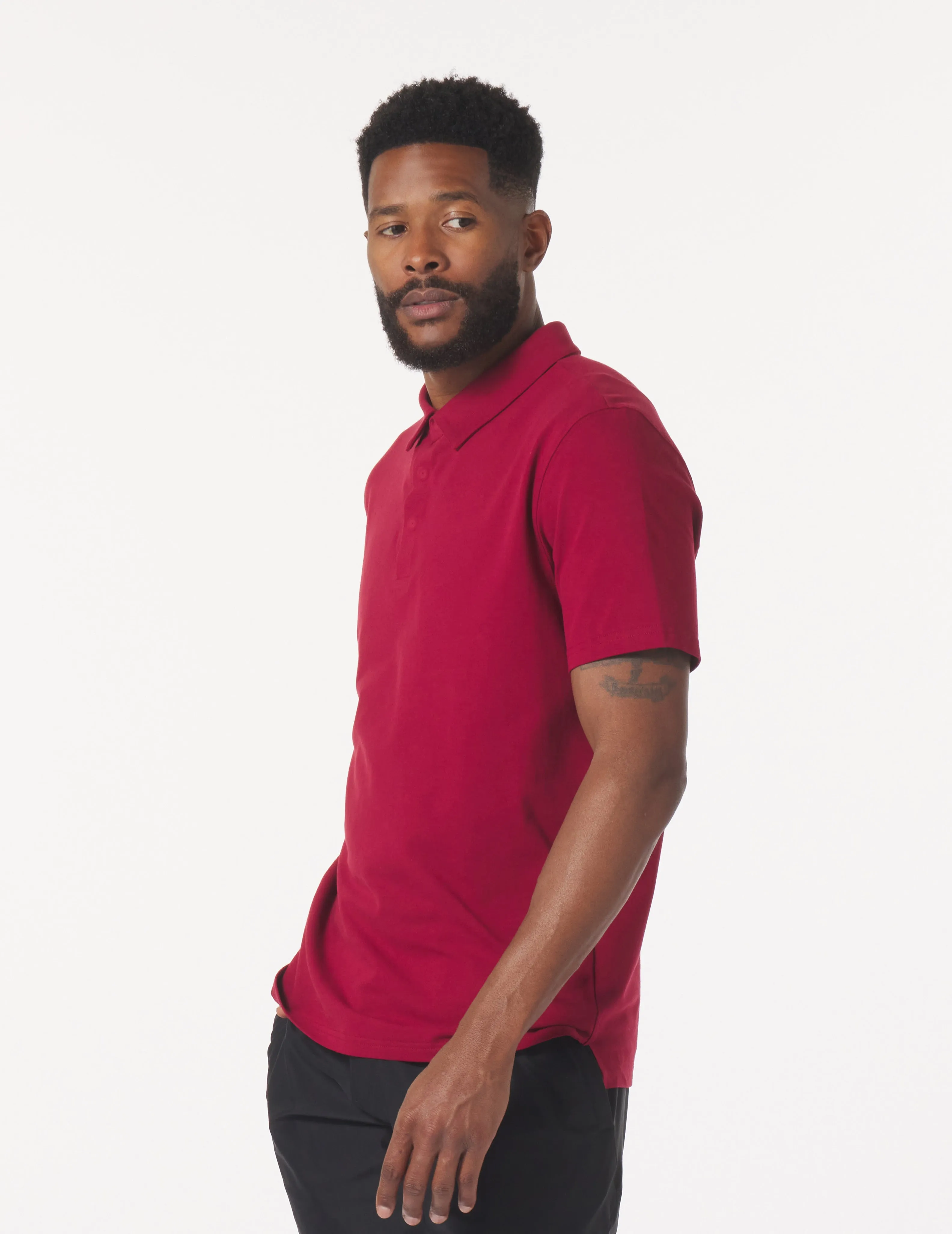 Eagle Pique Polo: Cardinal
