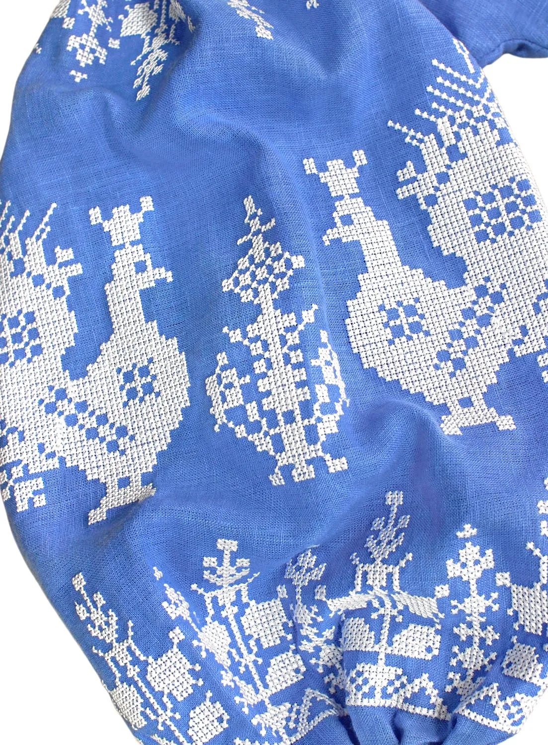 Embroidered blue Kaftan in Boho style