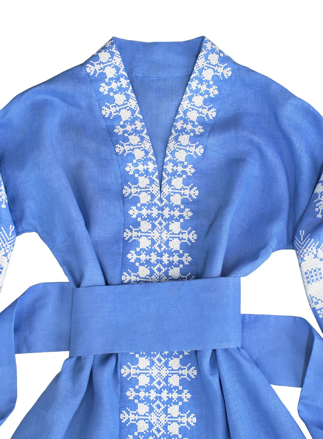 Embroidered blue Kaftan in Boho style