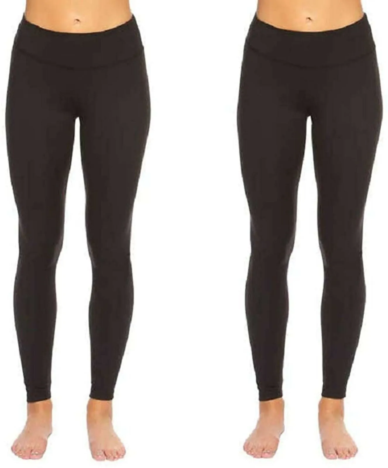 Felina Women's 2 Pack Wide Waistband Sueded Lightweight Leggings