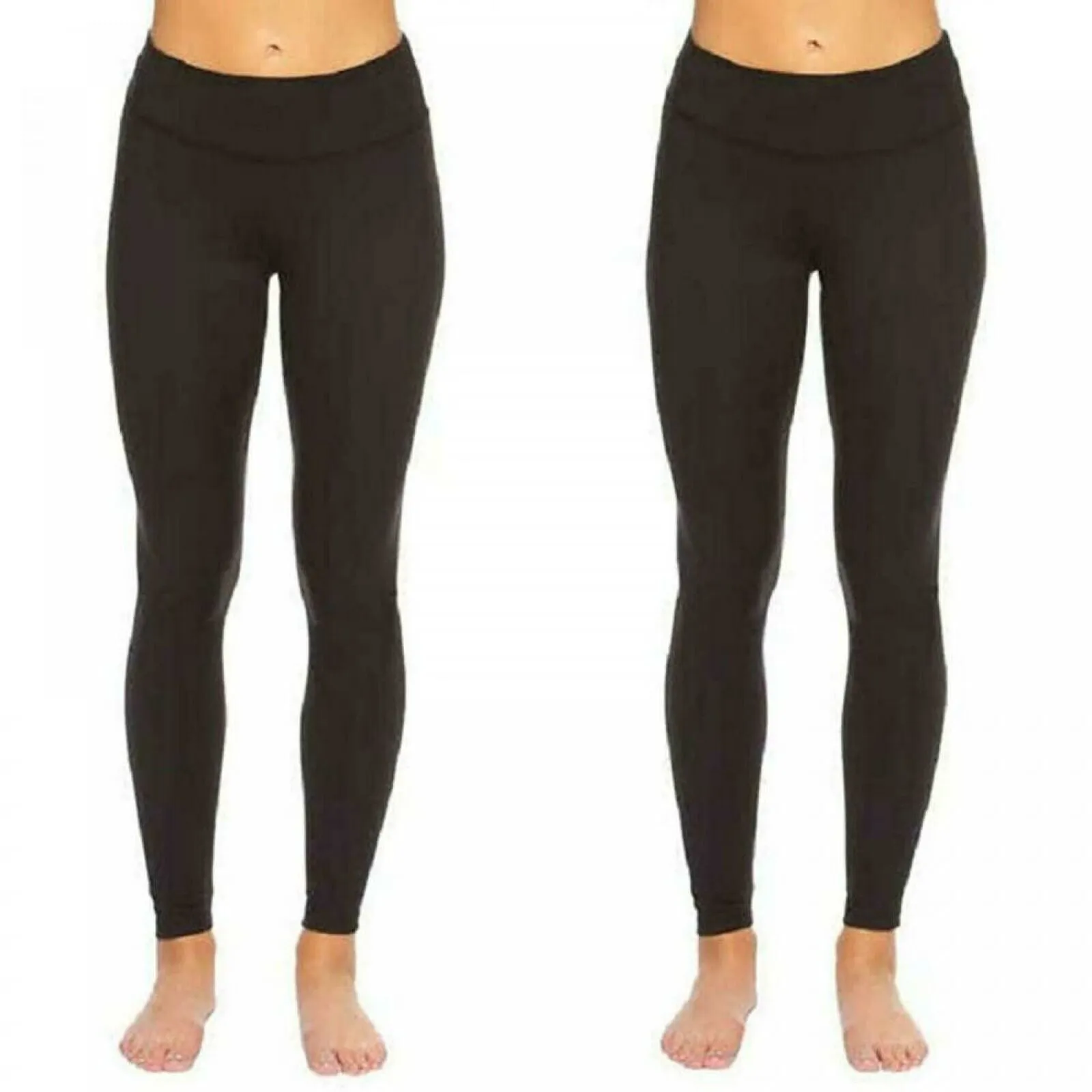 Felina Women's 2 Pack Wide Waistband Sueded Lightweight Leggings