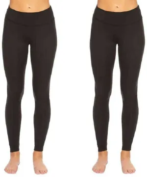 Felina Women's 2 Pack Wide Waistband Sueded Lightweight Leggings
