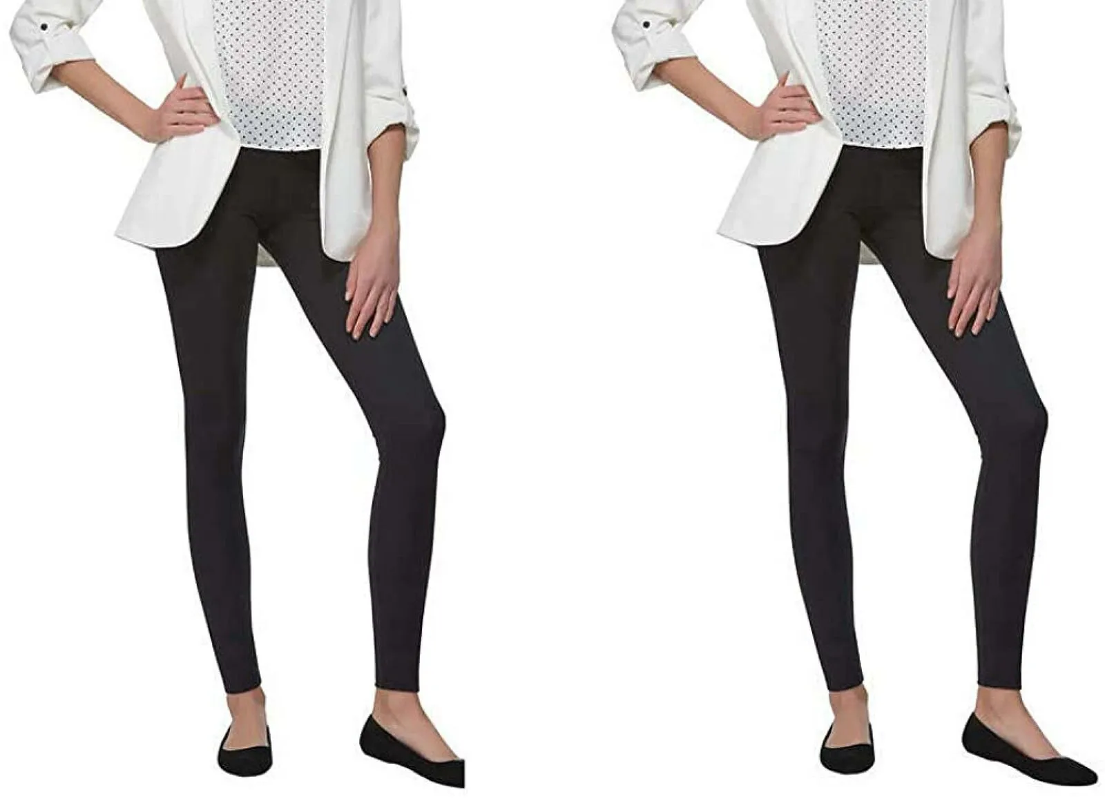 Felina Women's 2 Pack Wide Waistband Sueded Lightweight Leggings