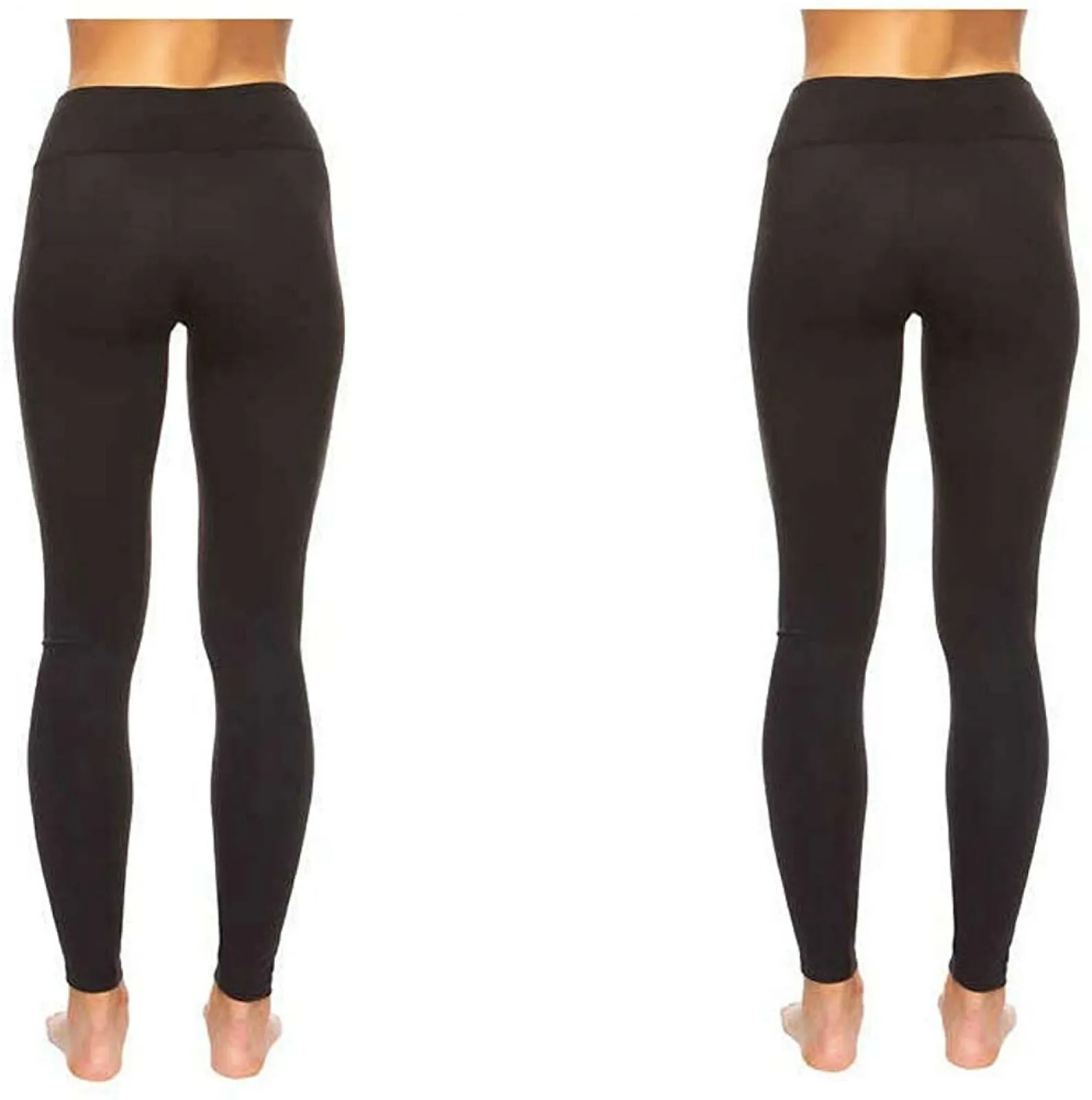Felina Women's 2 Pack Wide Waistband Sueded Lightweight Leggings