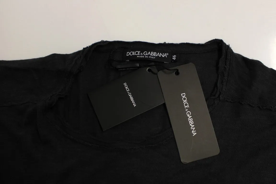 Gray crewneck cotton t-shirt