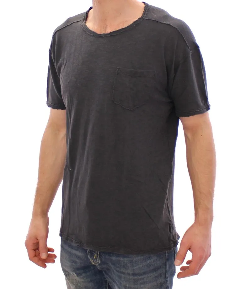 Gray crewneck cotton t-shirt