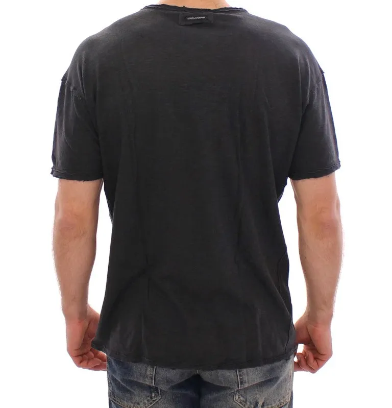 Gray crewneck cotton t-shirt