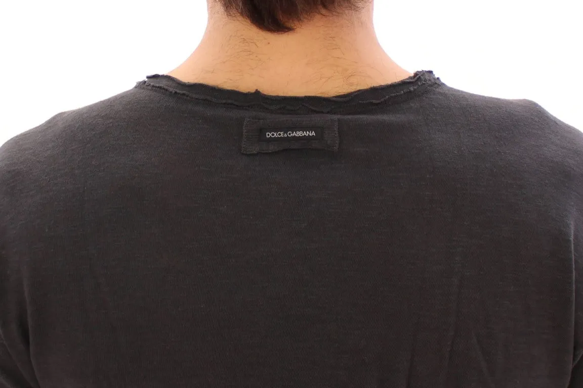 Gray crewneck cotton t-shirt