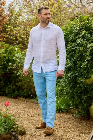 Gun Hill Mens Antiparos Linen shirt - White