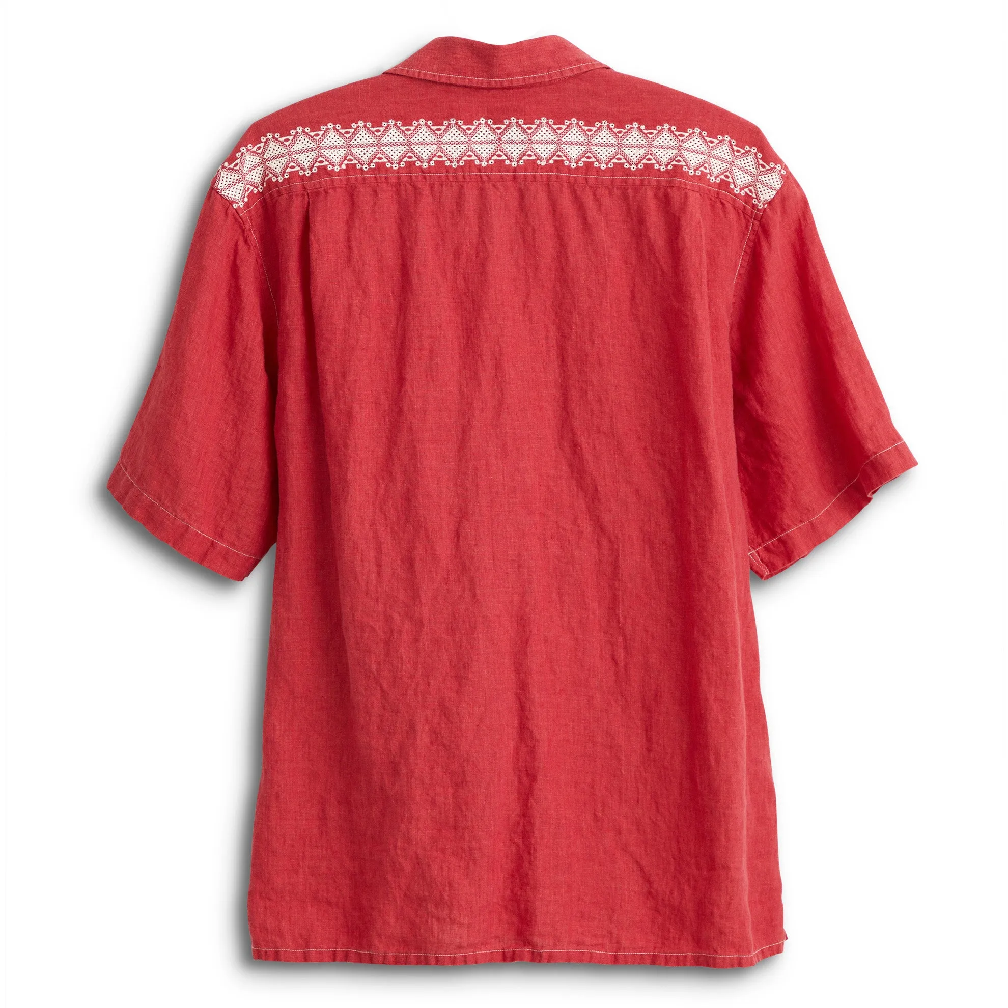 Habanero Embroidered Linen Shirt