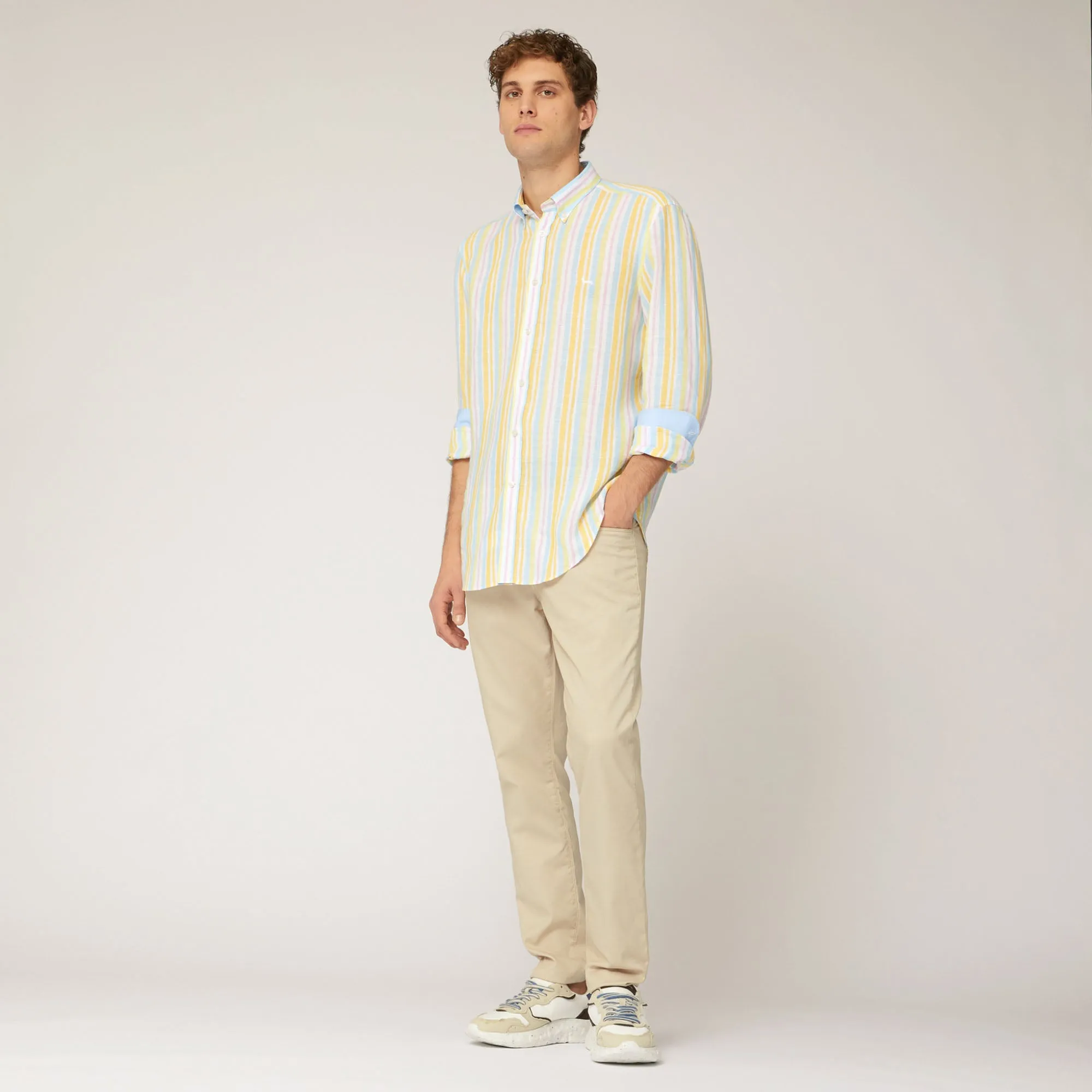 Harmont & Blaine Striped Linen Shirt - White
