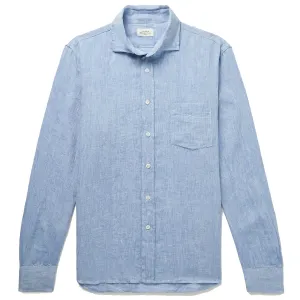 Hartford Paul Linen Shirt Sky Blue