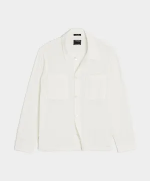 Herringbone Knit Overshirt in Bisque
