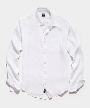 Irish Sea Soft Linen Point Collar Long Sleeve Shirt