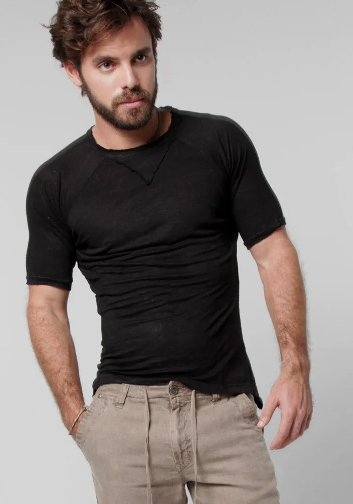 Jersey Linen Short Sleeve T-Shirt