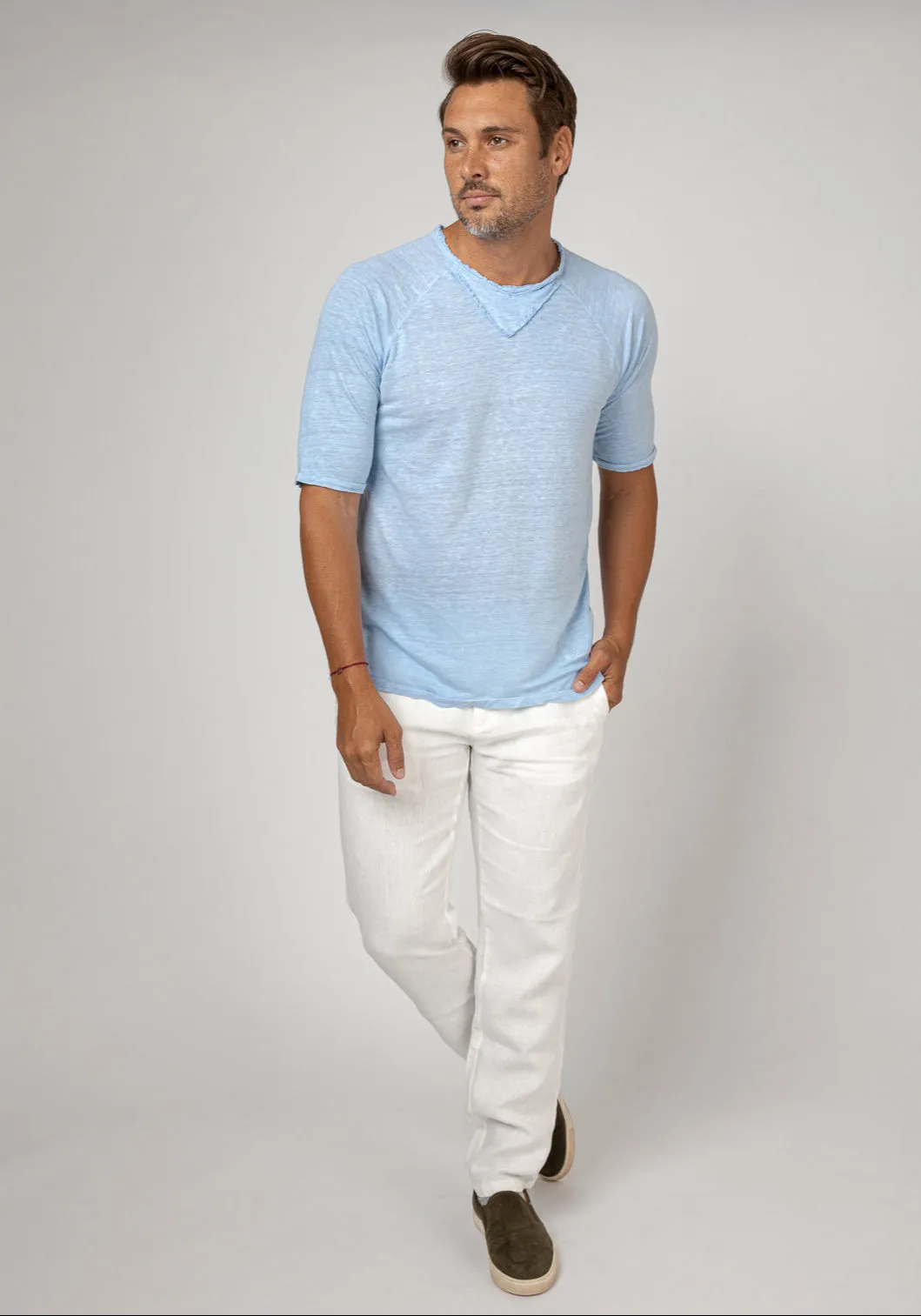 Jersey Linen Short Sleeve T-Shirt