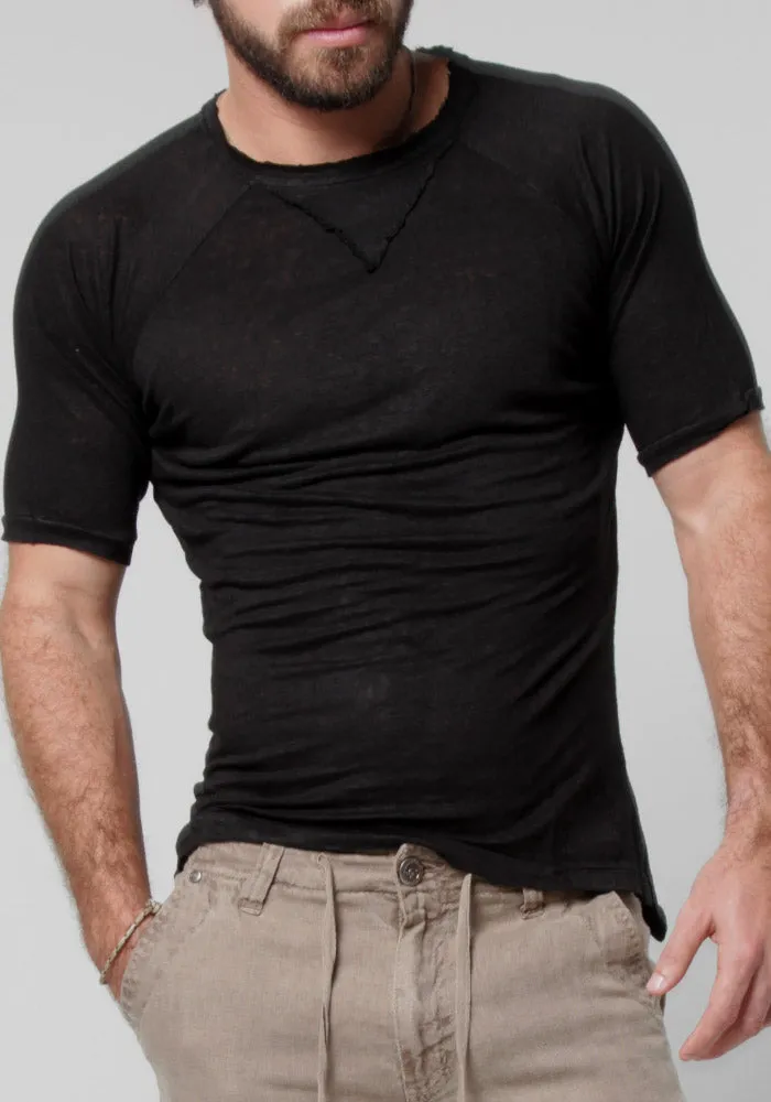 Jersey Linen Short Sleeve T-Shirt