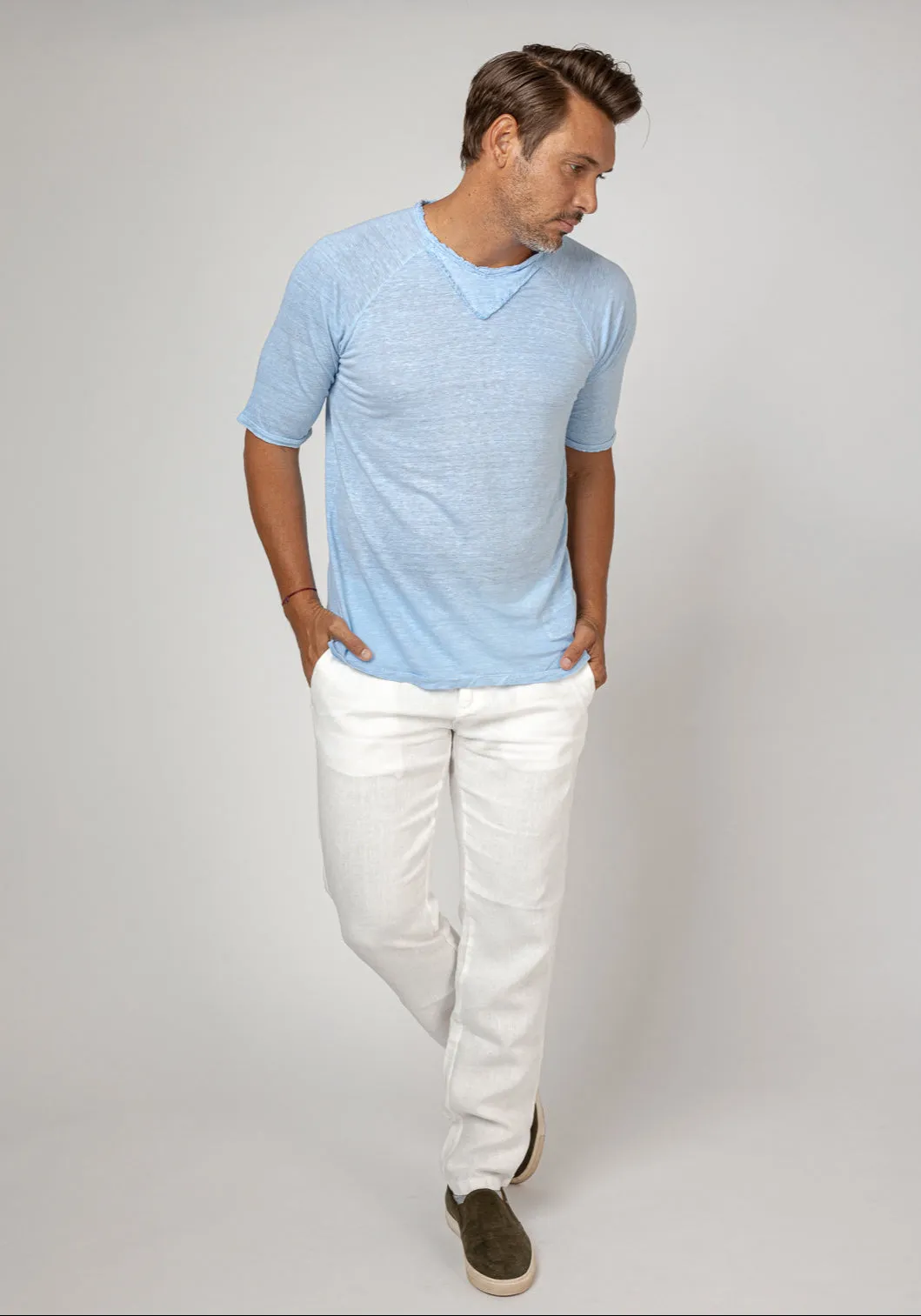 Jersey Linen Short Sleeve T-Shirt