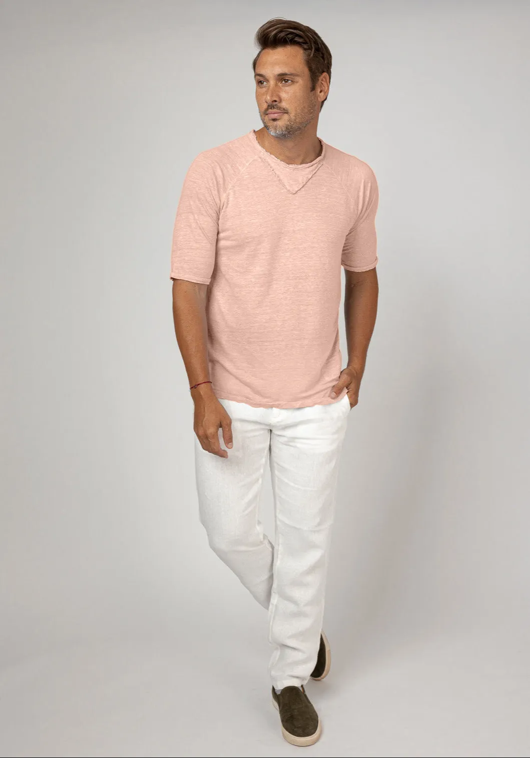 Jersey Linen Short Sleeve T-Shirt