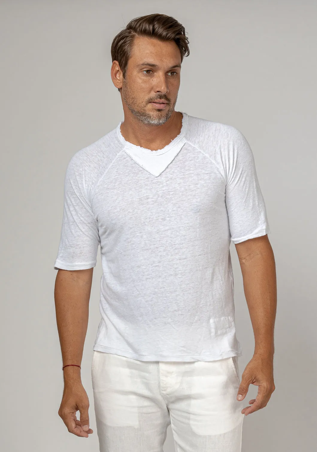 Jersey Linen Short Sleeve T-Shirt