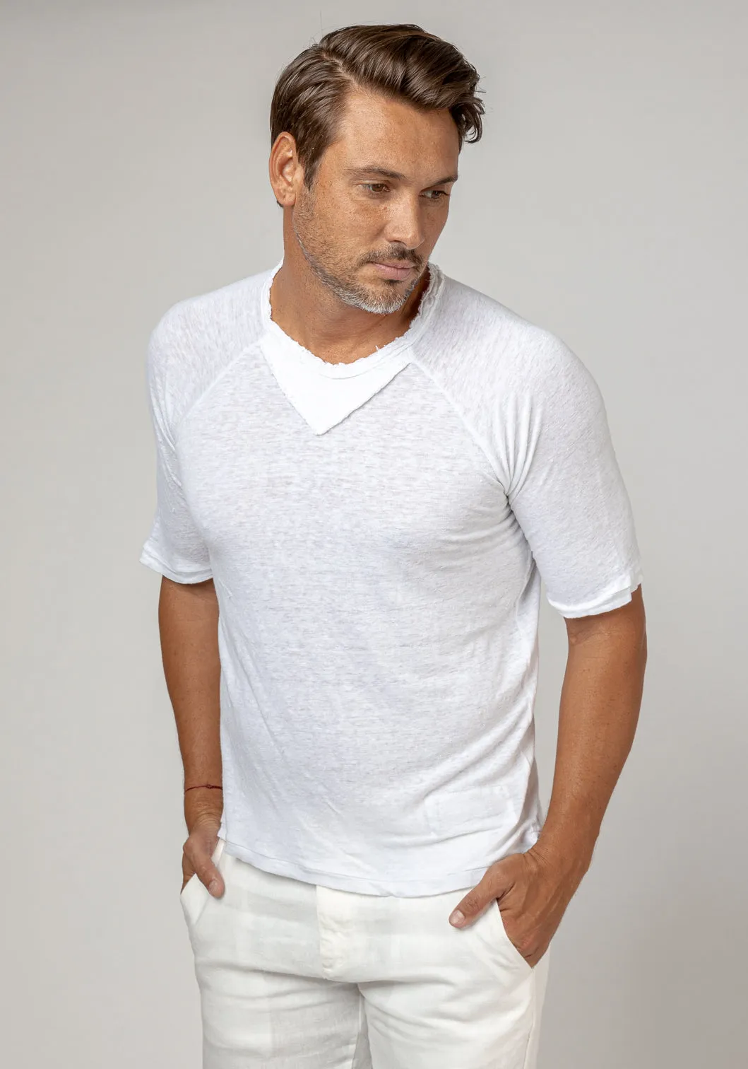 Jersey Linen Short Sleeve T-Shirt