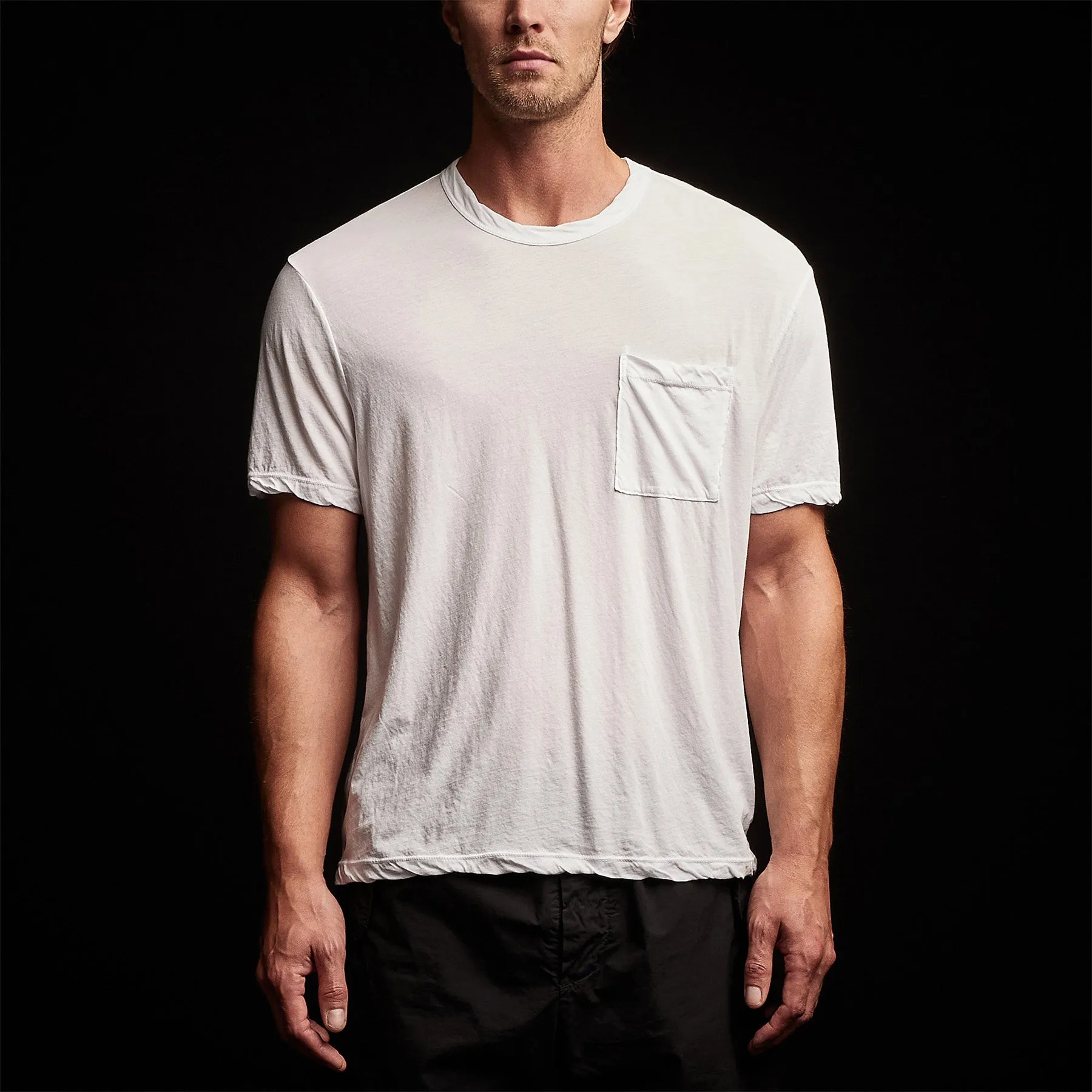 Jersey Short Sleeve Pocket Crew - White